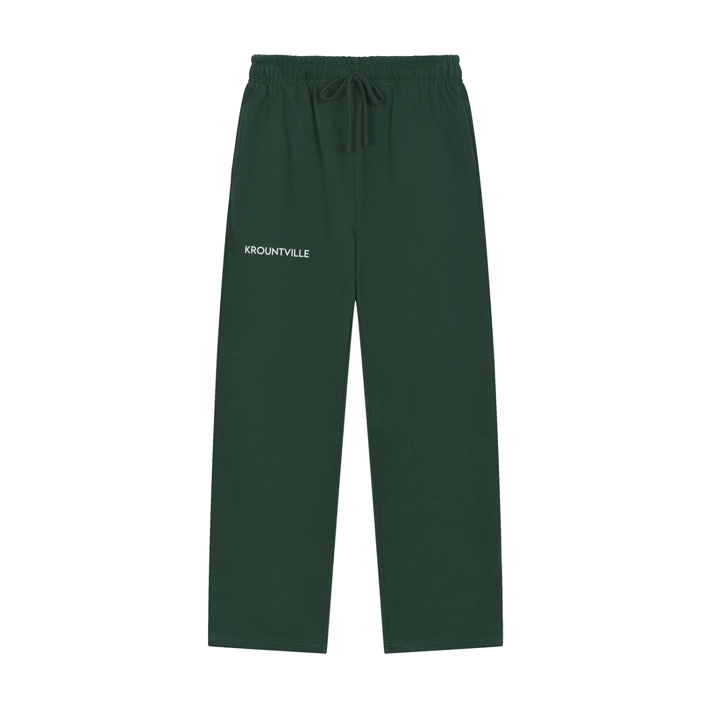 Solid Color Straight-Leg Sweatpants