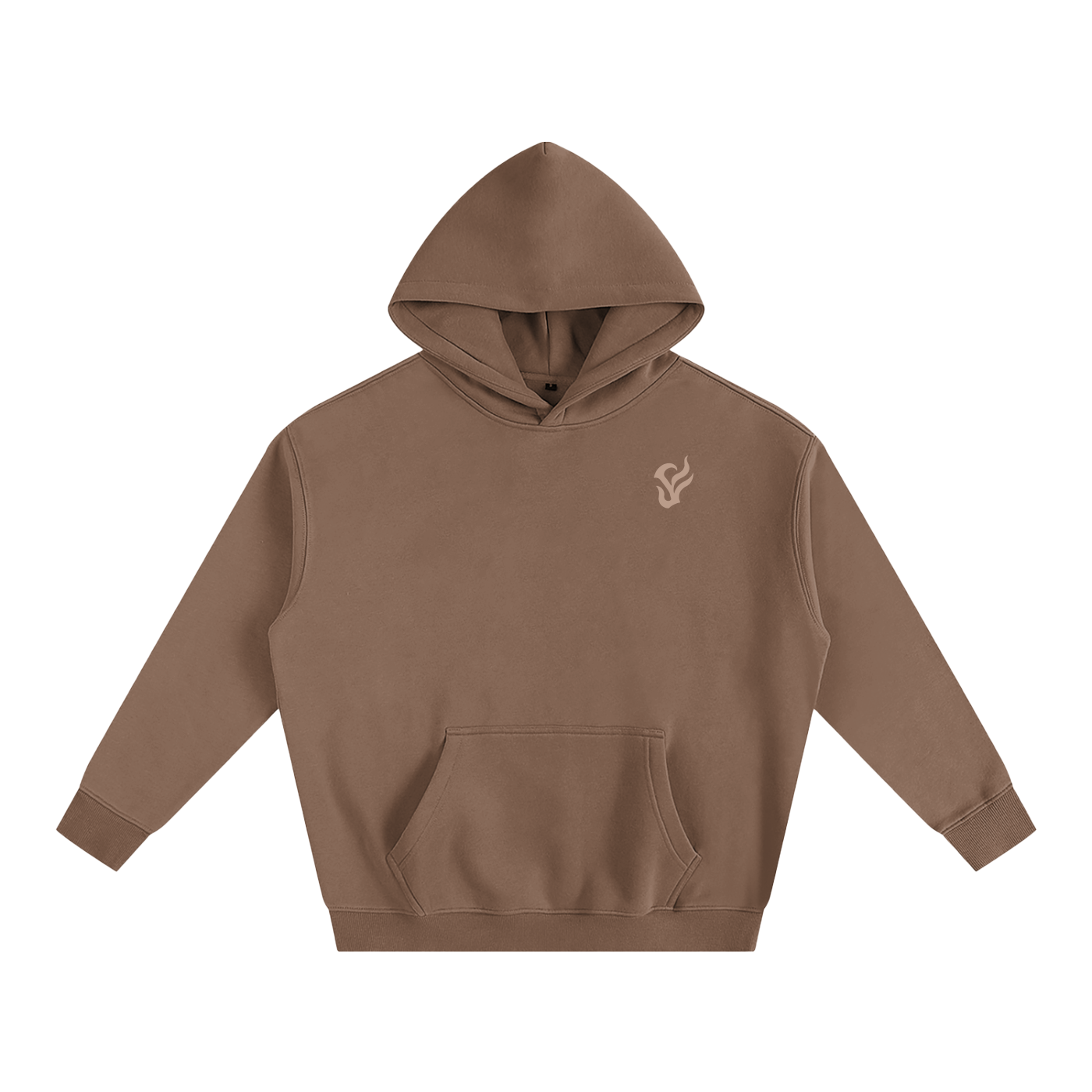 Oversize Fleeced Hoodie Brown