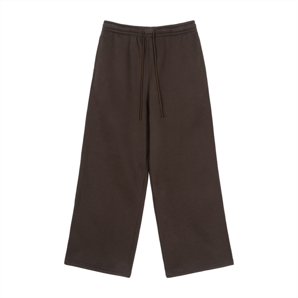 Fleece Downstrip Straight-Leg Sweatpants Brown