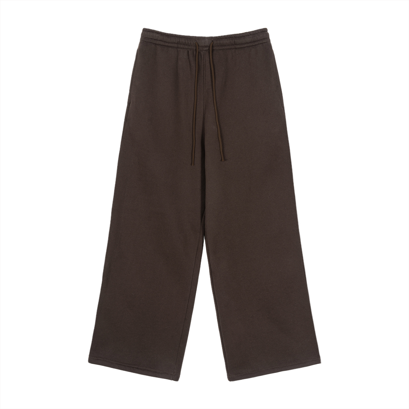 Fleece Downstrip Straight-Leg Sweatpants Brown