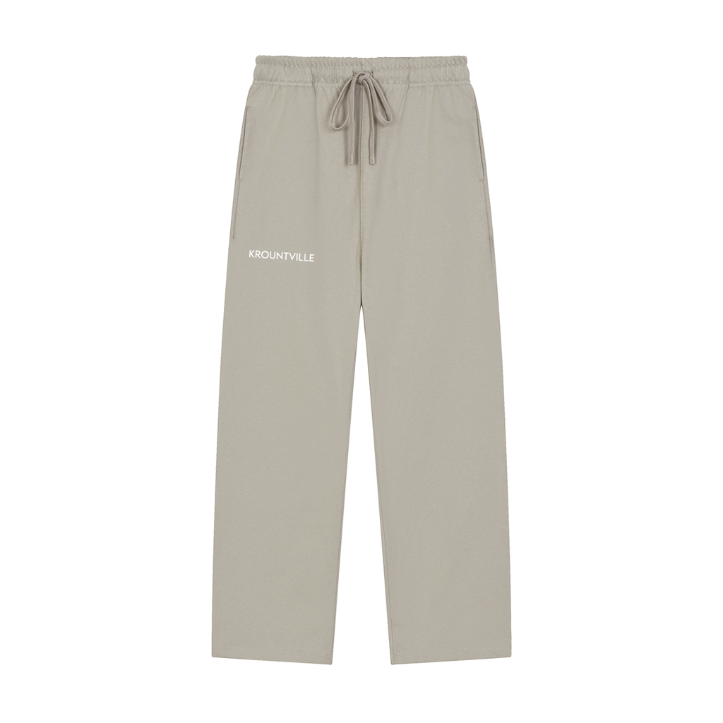 Solid Color Straight-Leg Sweatpants