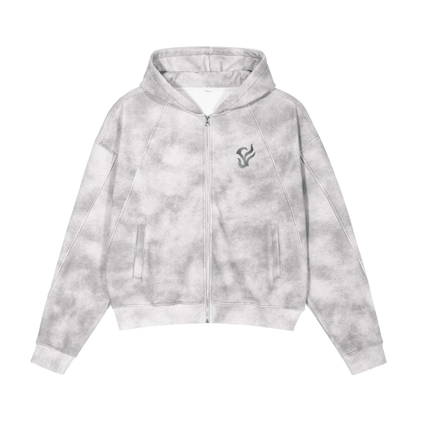 Dirty Washed Zip-Up Fleece Hoodie