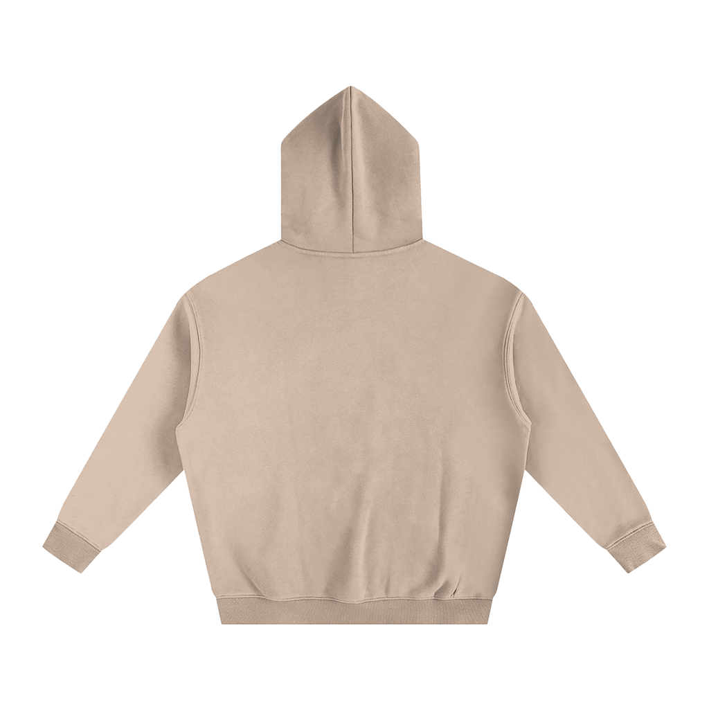 Oversize Fleeced Hoodie Gray Apricot