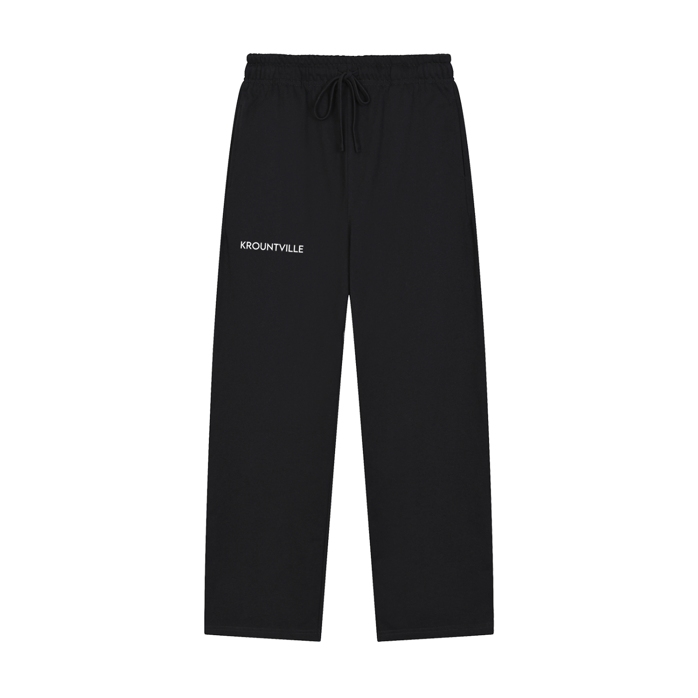 Solid Color Straight-Leg Sweatpants